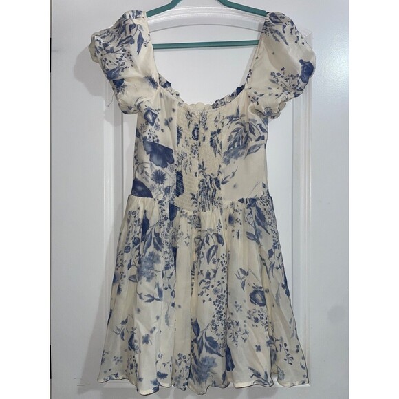 Reformation Davonne Women’s Floral Mini Dress Size 6 NWT Drop Waist Sweetheart - Picture 6 of 12